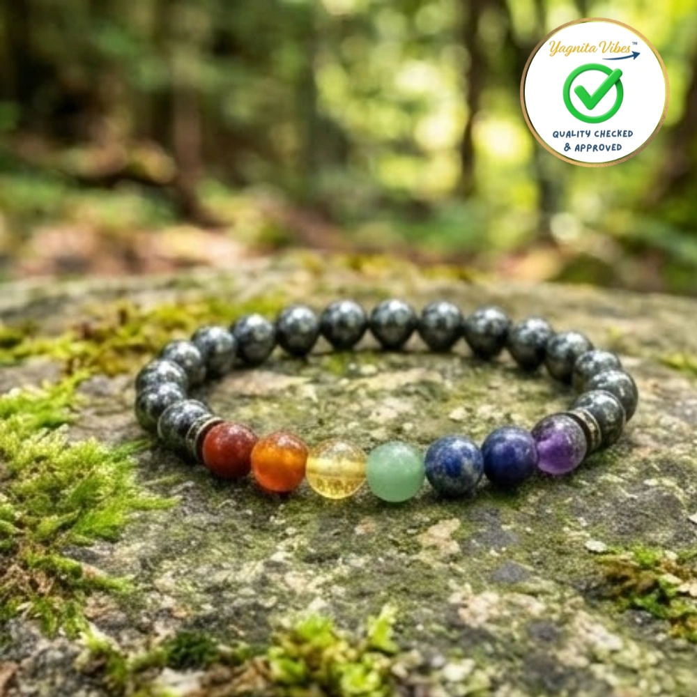 1 Black Tourmaline Seven Chakras Bracelet - Image 1