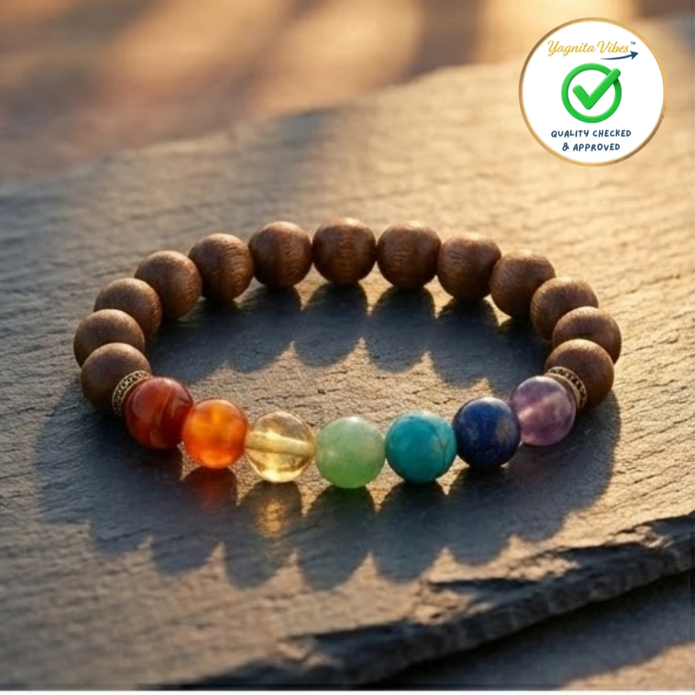 1 Seven Chakras Wooden Bracelet - Image 1