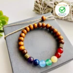 Seven Chakras Wooden Bracelet - Image 2