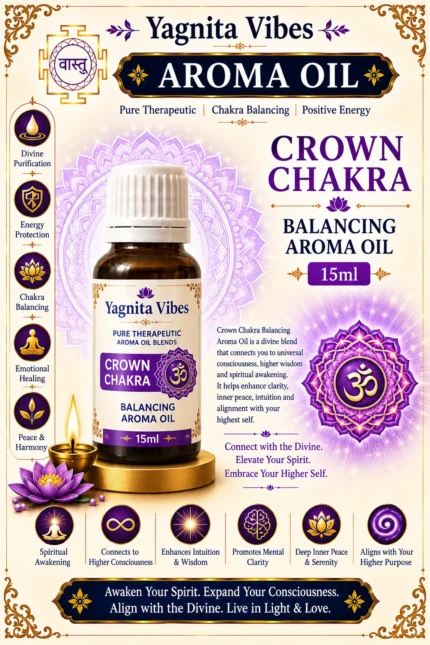 Crown Chakra Balancing Aroma Oil – 15ml – infographic