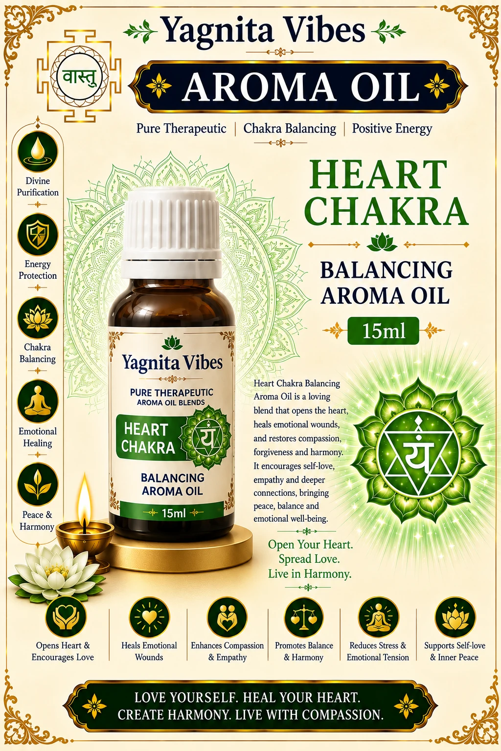 Heart Chakra Balancing Aroma Oil – 15ml – infographic Heart Chakra Balancing Aroma Oil – 15ml – infographic