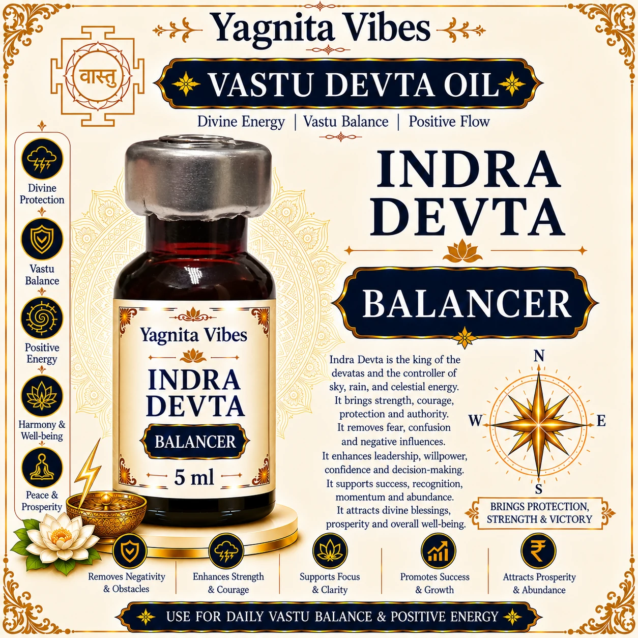 Indra Devta Balancer Vastu Oil – 5ml – infographic Indra Devta Balancer Vastu Oil – 5ml – infographic