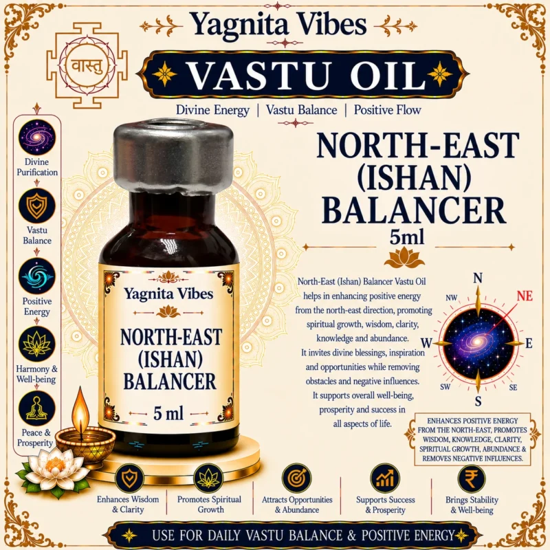 North-East (Ishan) Balancer Vastu Oil – 5ml – infographic