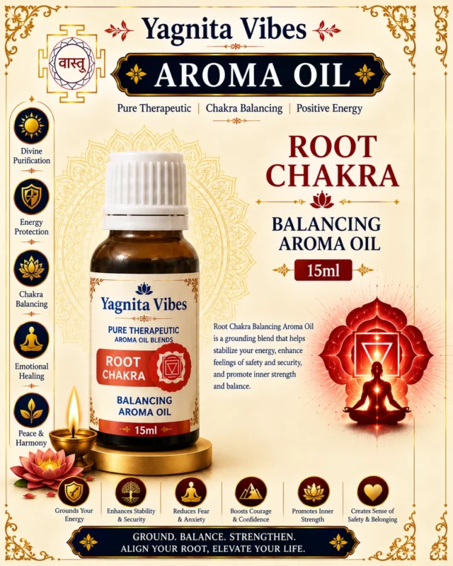 Root Chakra Balancing Aroma Oil – 15ml – infographic
