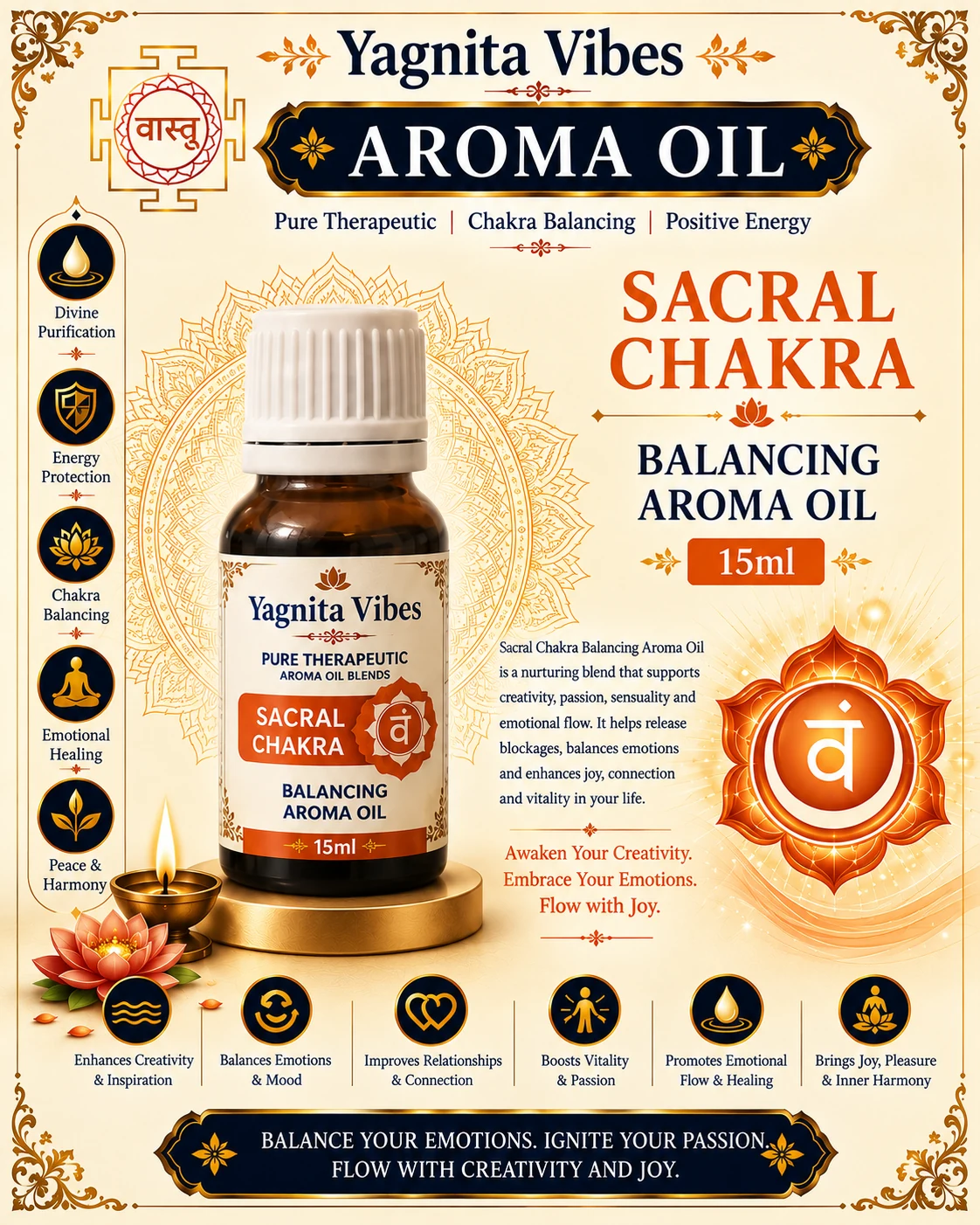 Sacral Chakra Balancing Aroma Oil – 15ml – infographic Sacral Chakra Balancing Aroma Oil – 15ml – infographic