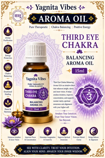 Third Eye Chakra Balancing Aroma Oil – 15ml – infographic