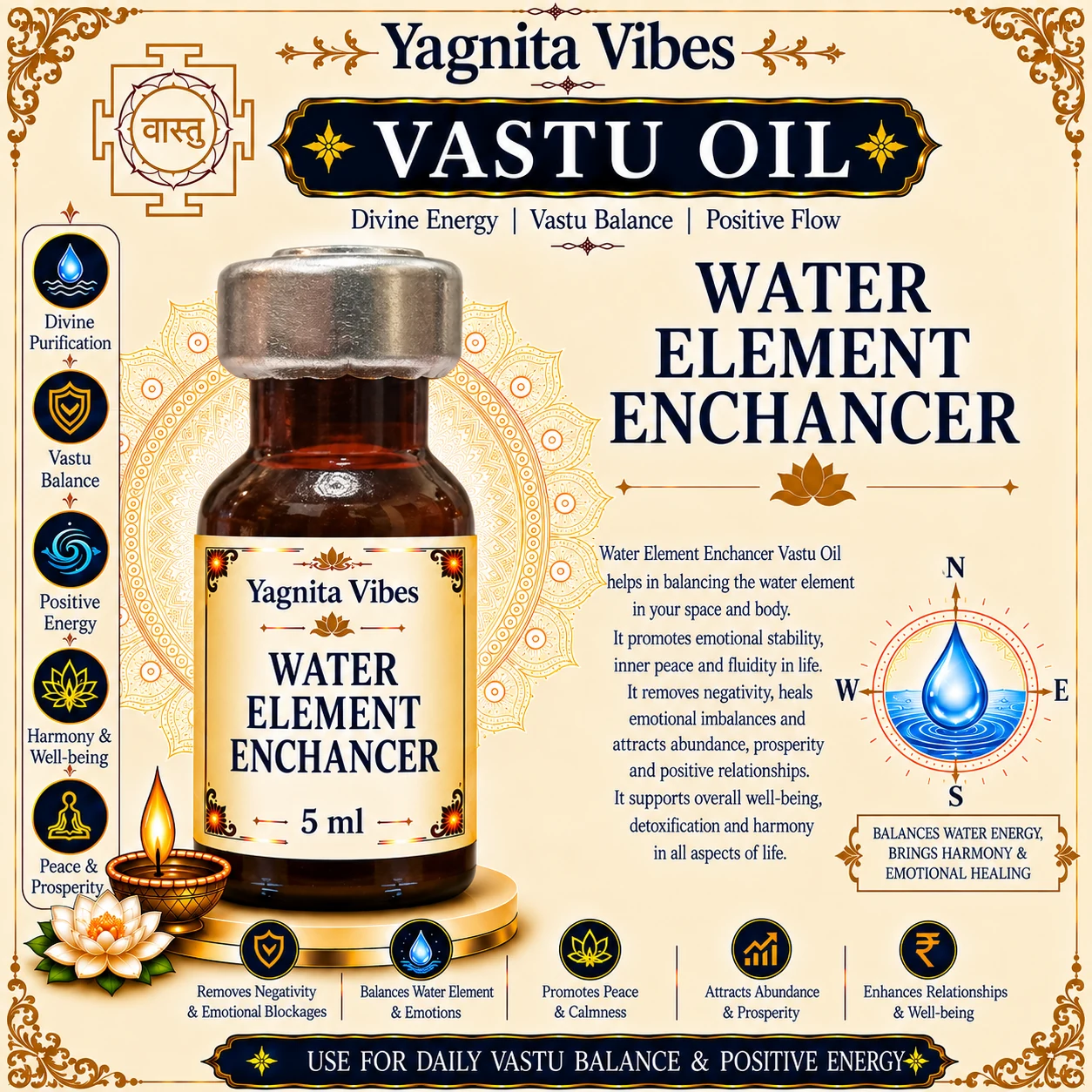 Water Element Enhancer Vastu Oil – 5ml – infographic Water Element Enhancer Vastu Oil – 5ml – infographic